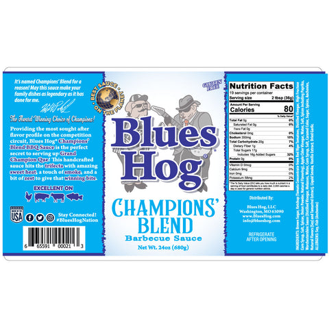 Blues Hog BBQ Champions Blend BBQ Sauce - Squeeze Bottle 680g/24 Oz